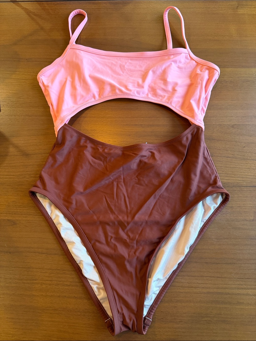 Madewell Rust & Blush Cutout One-Piece Swimsuit